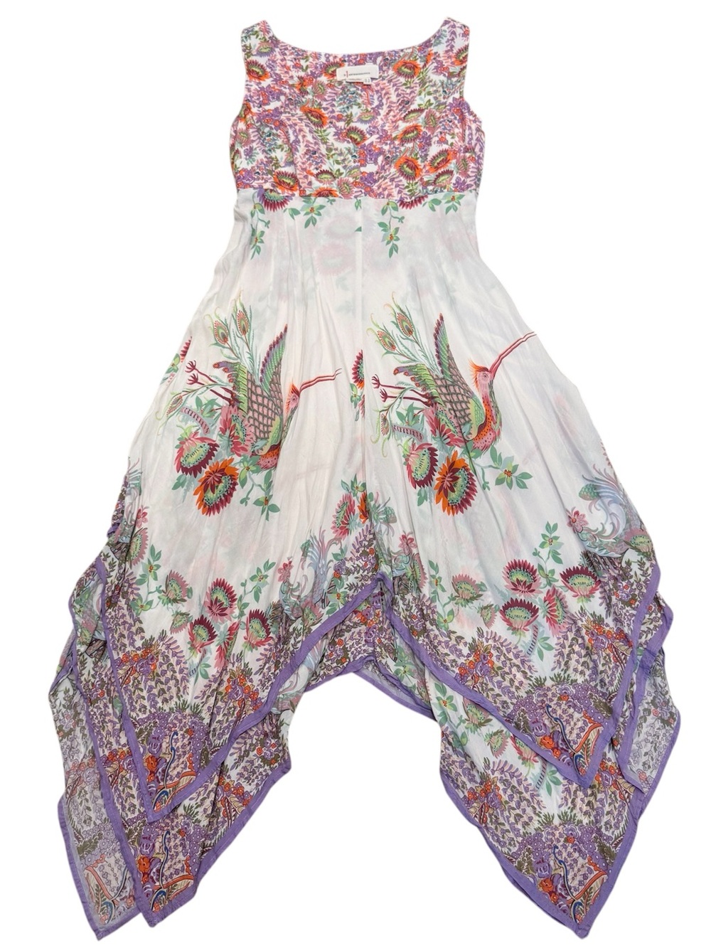 Anthropologie v-neck floral midi 0